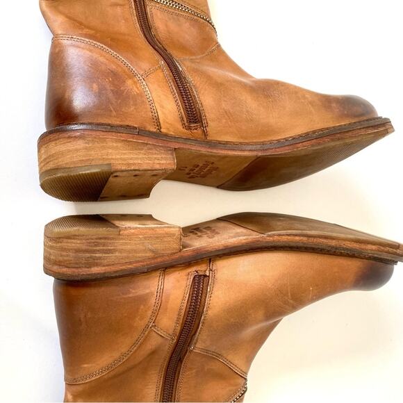 Vintage Foundry Co Regine Brown Leather Zipper Boots size 7.5 - Picture 7 of 10